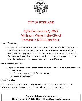 City of Portland Minimum Wage