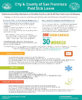 County of San Francisco Paid Sick Leave Ordinance Official Poster
